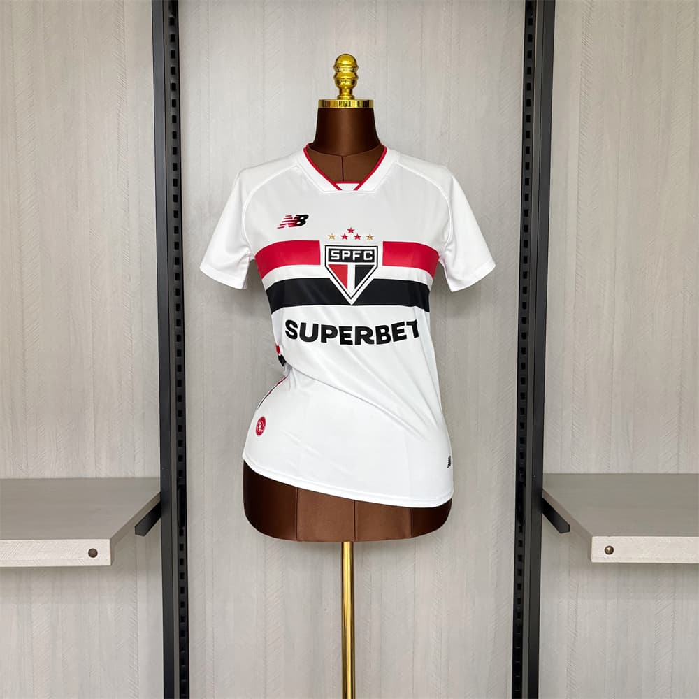 Camisa São Paulo I 26/27 Modelo Feminino — Branco — imagem 1 de 4