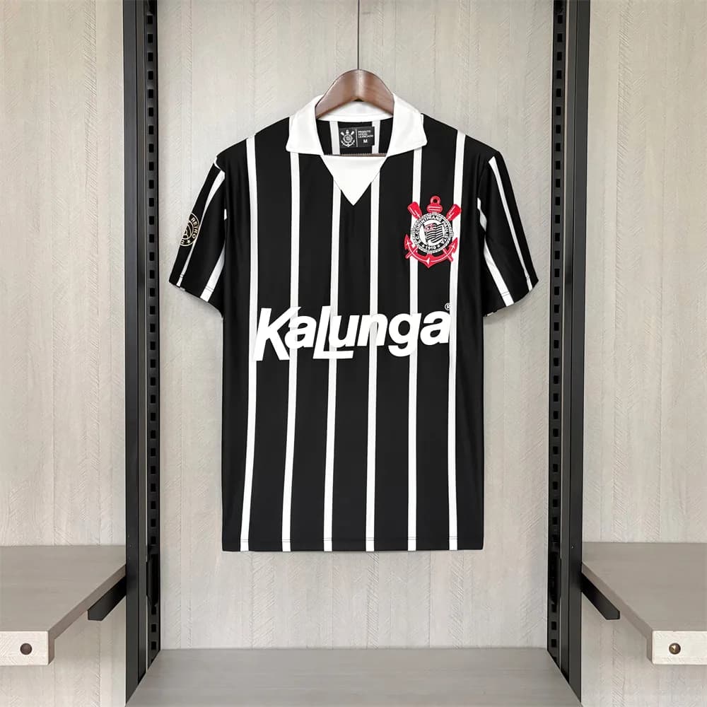 Camisa Corinthians Retrô Kalunga 1990 — Preto — imagem 1 de 4